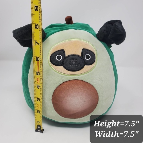 Kellytoy Squishmallow 8 inch Prince The Pug Dressed As An Avocado Plush Toy - Picture 9 of 9
